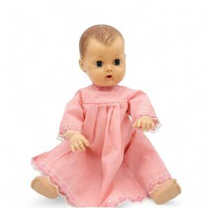 Mattel 2003 "Tiny Tears" Doll Vintage‎ Reproduction 12" Baby Pink Nightgown